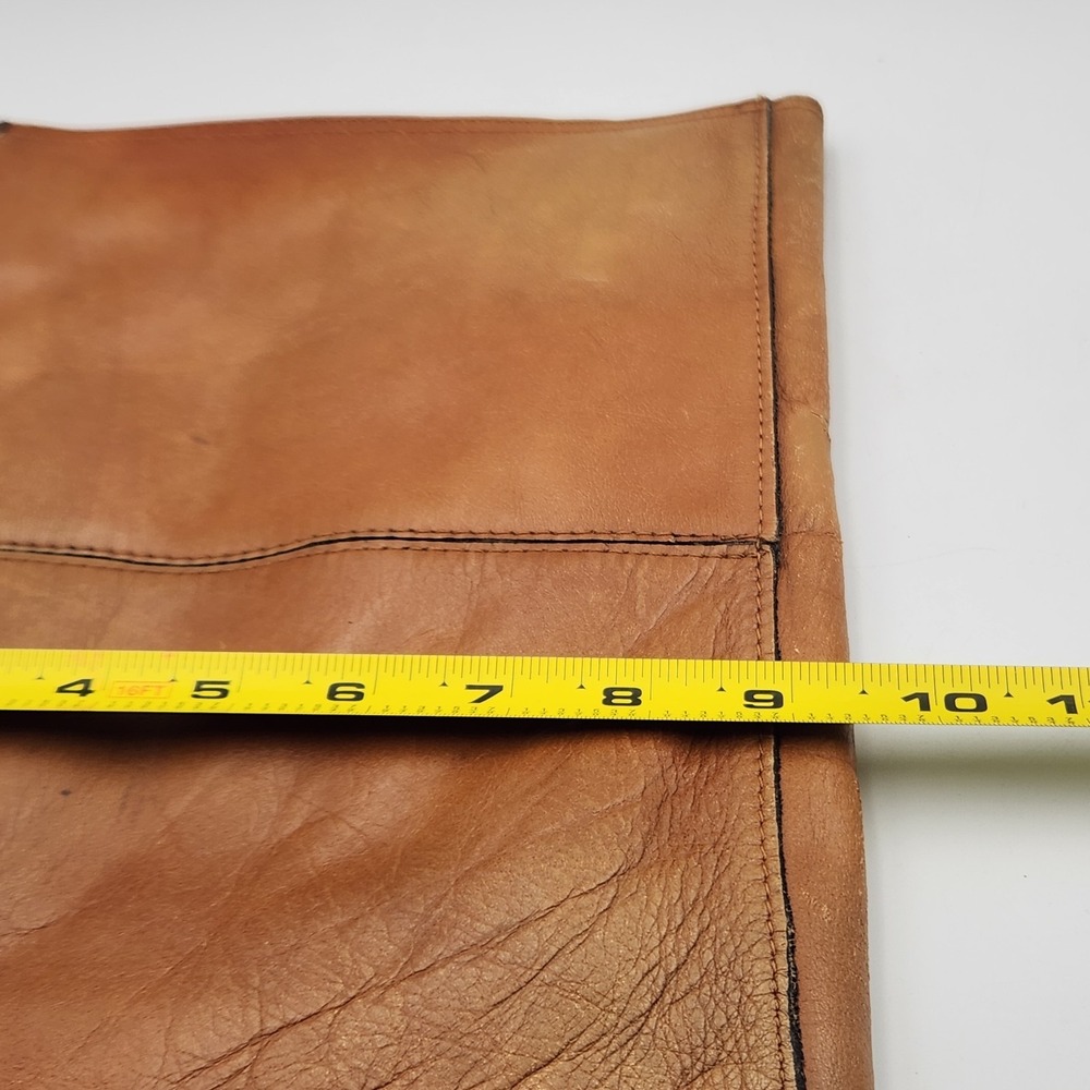 Vintage Tammy Brooke Genuine Leather Clutch Folio Brown 12x9.5 Made in Korea - Picture 8 of 8